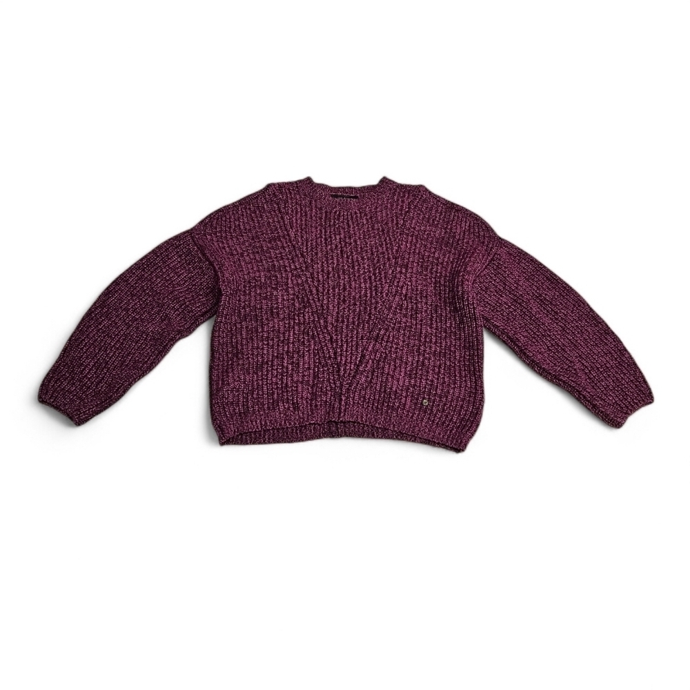 Ted Baker Rich Plum Knit Crewneck Sweater In Maroon And Pink Size Large